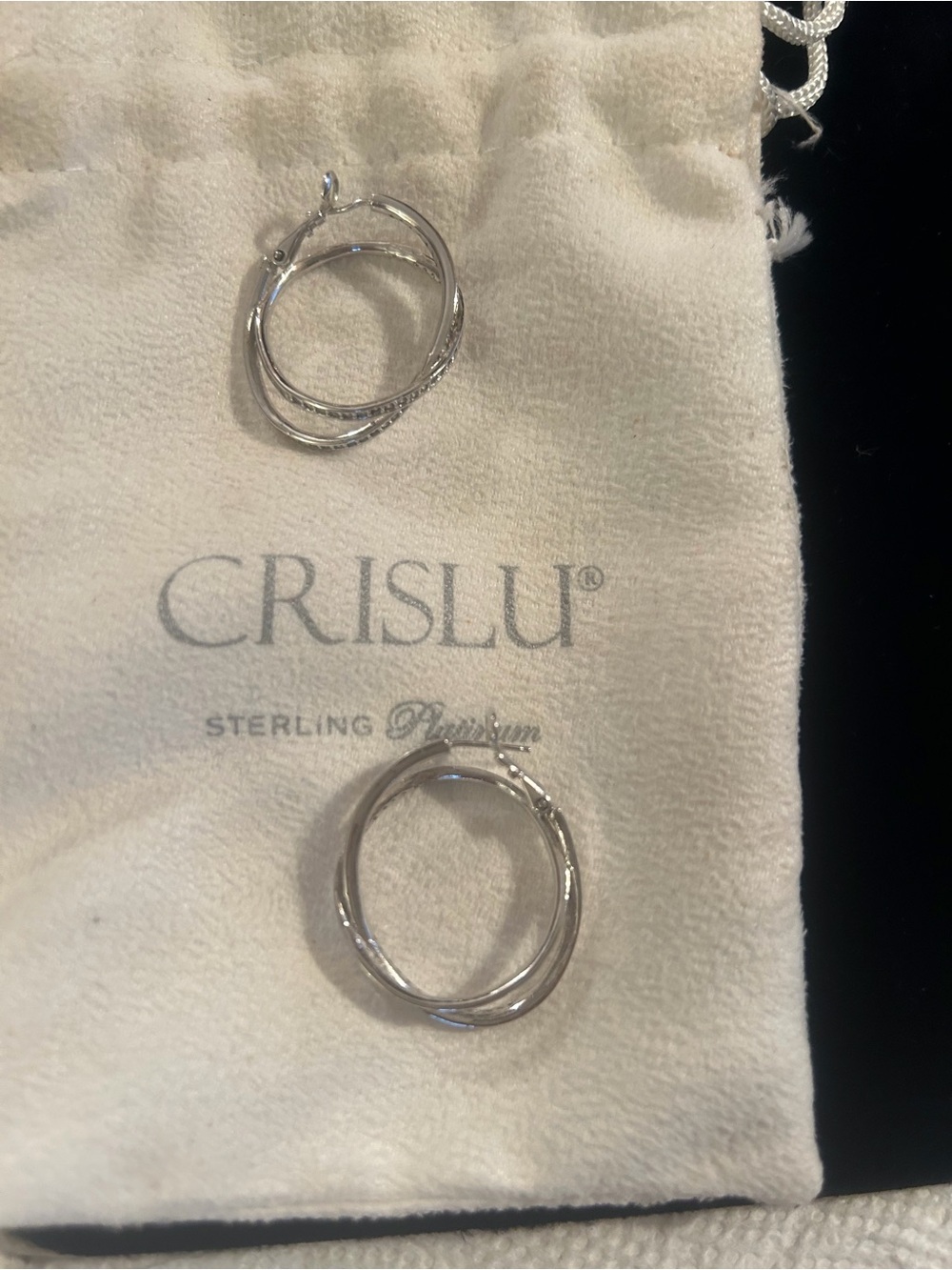 Crislu Sterling Twisted Hoop Earrings โ Silver